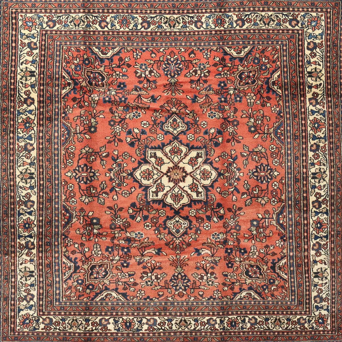 Square Traditional Light Copper Gold Persian Rug, tr3947