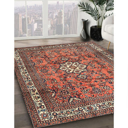 Machine Washable Traditional Light Copper Gold Rug in a Family Room, wshtr3947