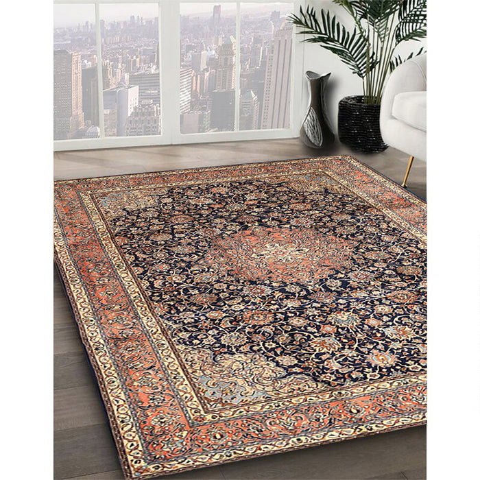 Machine Washable Traditional Red Brown Rug in a Family Room, wshtr3948