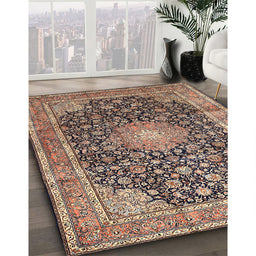 Traditional Red Brown Persian Rug in Family Room, tr3948