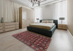 Traditional Chestnut Brown Persian Rug in a Bedroom, tr3949