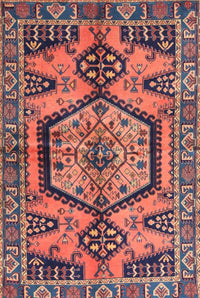 Machine Washable Traditional Chestnut Brown Rug, wshtr3951