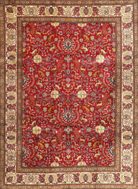 Machine Washable Traditional Sand Brown Rug, wshtr3952