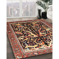 Traditional Light Copper Gold Animal Rug, tr3953