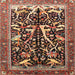 Square Traditional Light Copper Gold Animal Rug, tr3953