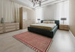 Machine Washable Traditional Tomato Red Rug in a Bedroom, wshtr3954