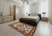 Traditional Brown Animal Rug in a Bedroom, tr3955