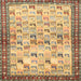 Square Traditional Chrome Gold Yellow Persian Rug, tr3956