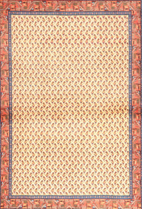 Machine Washable Traditional Brown Gold Rug, wshtr3957