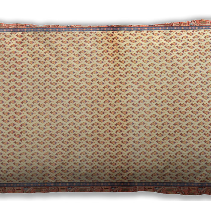 Traditional Classic Rectangular Brown Gold Lumbar Throw Pillow, 13 inch by 19 inch, lbtr3957