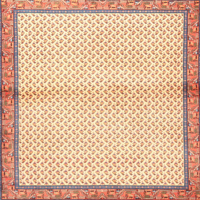 Square Traditional Brown Gold Persian Rug, tr3957