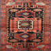 Round Machine Washable Traditional Rust Pink Rug, wshtr3959