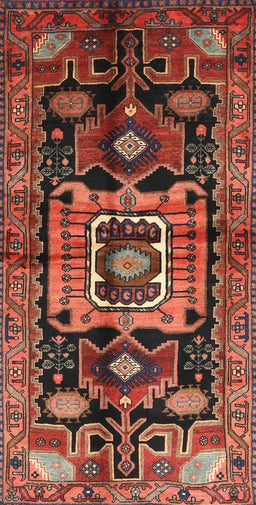 Machine Washable Traditional Rust Pink Rug, wshtr3959
