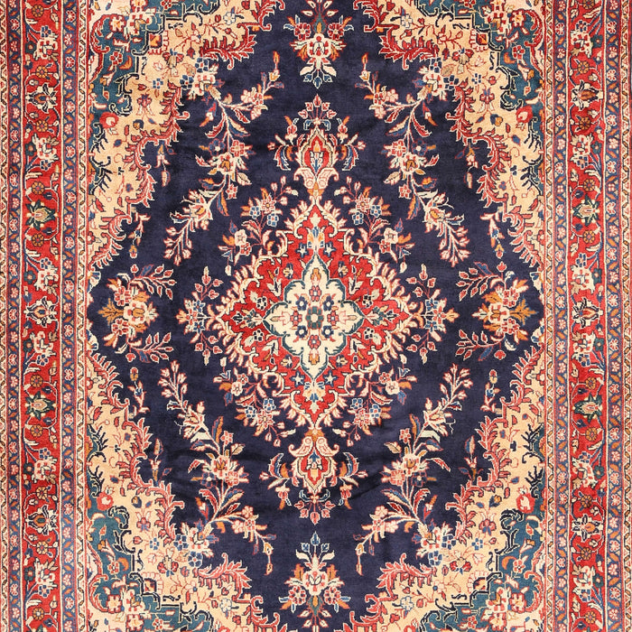 Machine Washable Traditional Brown Red Rug, wshtr395