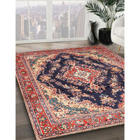 Traditional Brown Red Medallion Rug, tr395