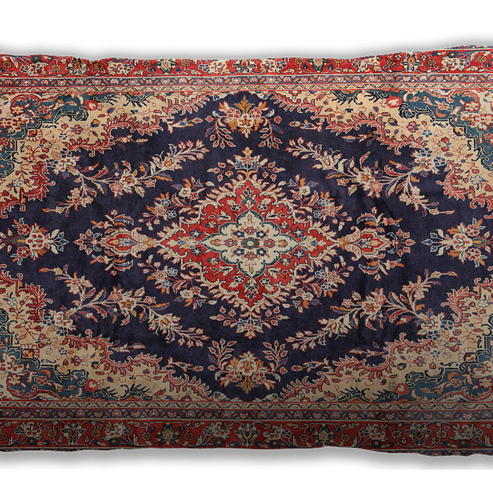 Traditional Classic Rectangular Brown Red Lumbar Throw Pillow, 13 inch by 19 inch, lbtr395