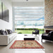 Square Machine Washable Traditional Brown Rug in a Living Room, wshtr3960