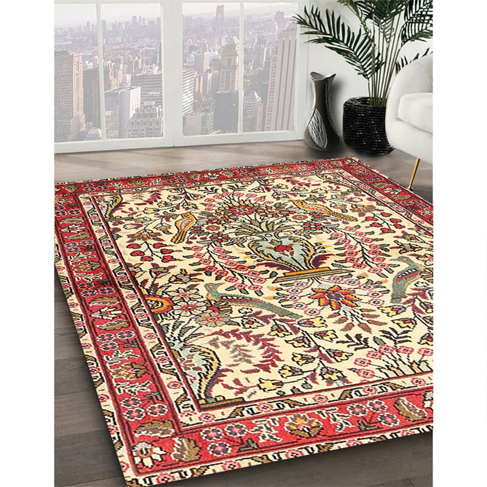 Machine Washable Traditional Brown Rug in a Family Room, wshtr3960