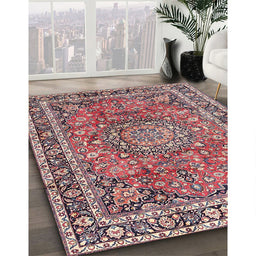 Traditional Brown Red Persian Rug in Family Room, tr3961