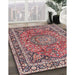 Machine Washable Traditional Brown Red Rug in a Family Room, wshtr3961