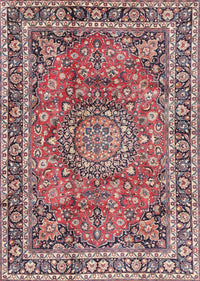 Machine Washable Traditional Brown Red Rug, wshtr3961