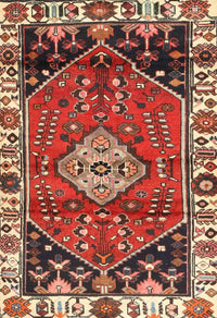 Machine Washable Traditional Tomato Red Rug, wshtr3962