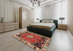 Machine Washable Traditional Tomato Red Rug in a Bedroom, wshtr3962