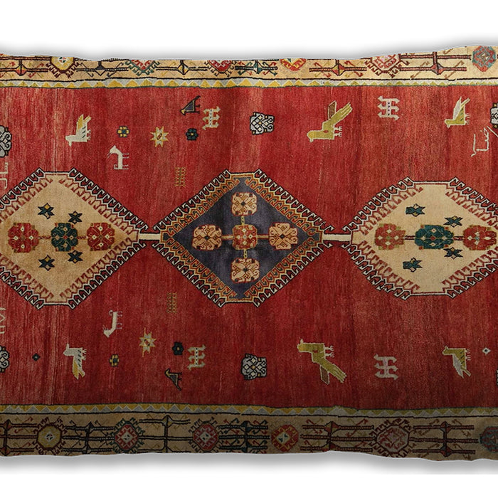 Traditional Classic Rectangular Red Lumbar Throw Pillow, 13 inch by 19 inch, lbtr3963