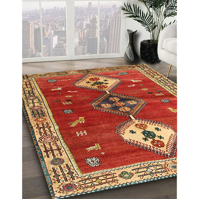 Traditional Red Persian Rug in Family Room, tr3963