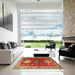 Square Traditional Red Persian Rug in a Living Room, tr3963