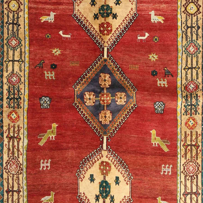 Machine Washable Traditional Red Rug, wshtr3963