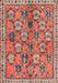 Machine Washable Traditional Brown Red Rug, wshtr3964