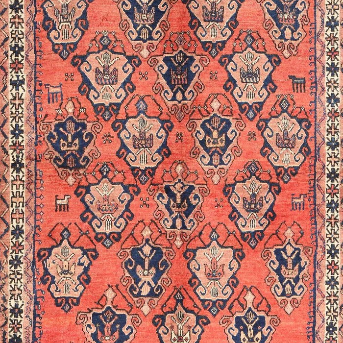 Machine Washable Traditional Brown Red Rug, wshtr3964