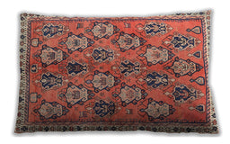 Traditional Classic Rectangular Brown Red Lumbar Throw Pillow, 13 inch by 19 inch, lbtr3964