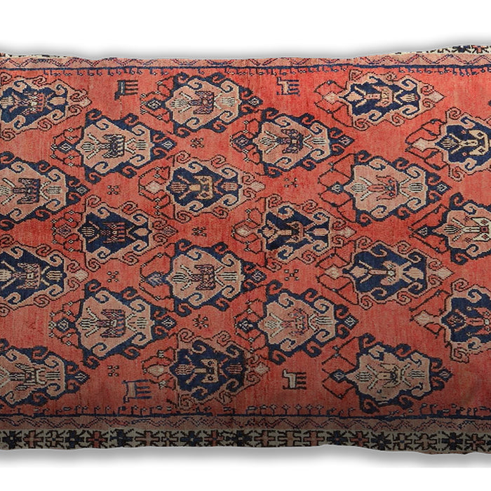 Traditional Classic Rectangular Brown Red Lumbar Throw Pillow, 13 inch by 19 inch, lbtr3964