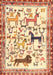 Traditional Sun Yellow Animal Rug, tr3965