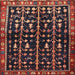 Square Traditional Dark Gold Brown Persian Rug, tr3966