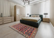 Traditional Dark Almond Brown Persian Rug in a Bedroom, tr3969