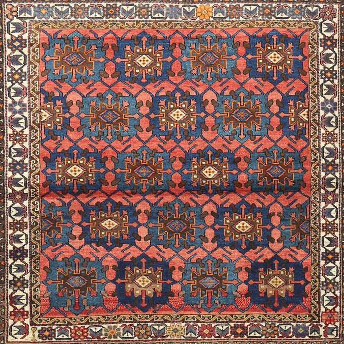 Square Traditional Dark Almond Brown Persian Rug, tr3969