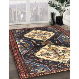 Machine Washable Traditional Bakers Brown Rug in a Family Room, wshtr3970