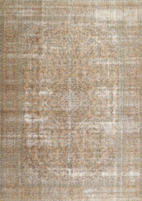 Machine Washable Traditional Dark Almond Brown Rug, wshtr3971