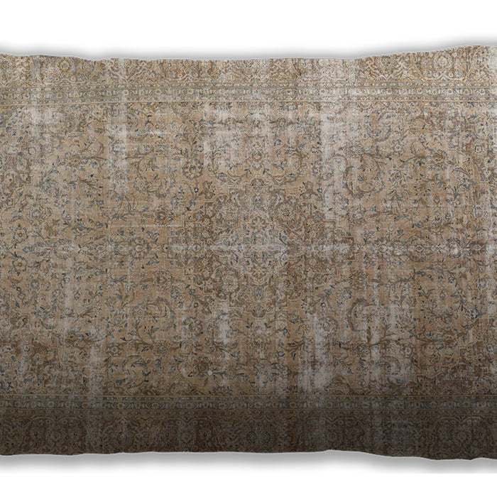 Traditional Classic Rectangular Dark Almond Brown Lumbar Throw Pillow, 13 inch by 19 inch, lbtr3971