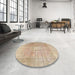 Round Traditional Brown Persian Rug in a Office, tr3972