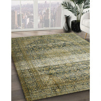 Traditional Antique Bronze Green Persian Rug, tr3973