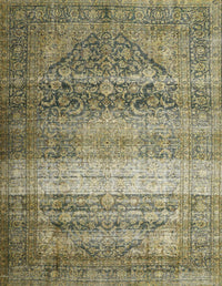 Machine Washable Traditional Antique Bronze Green Rug, wshtr3973