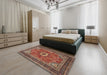 Traditional Saffron Red Persian Rug in a Bedroom, tr3974