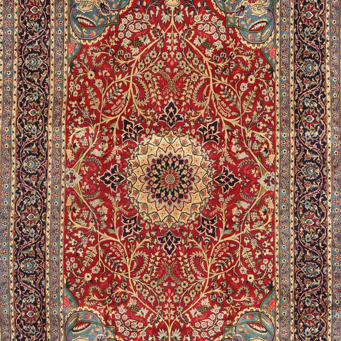 Machine Washable Traditional Saffron Red Rug, wshtr3974