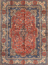 Machine Washable Traditional Brown Red Rug, wshtr3976