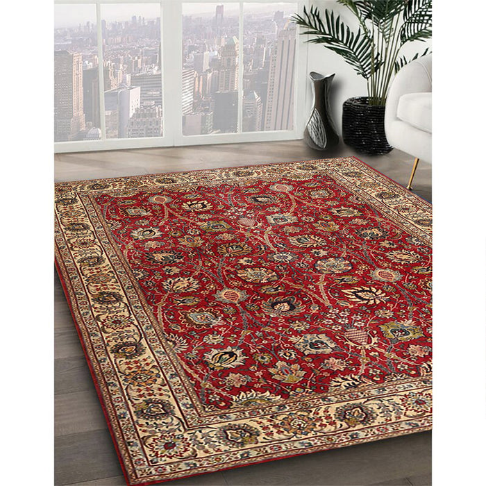 Traditional Red Persian Rug in Family Room, tr3978