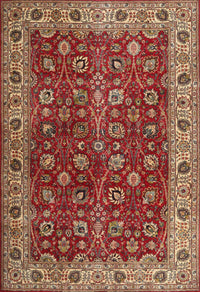 Machine Washable Traditional Tomato Red Rug, wshtr3978